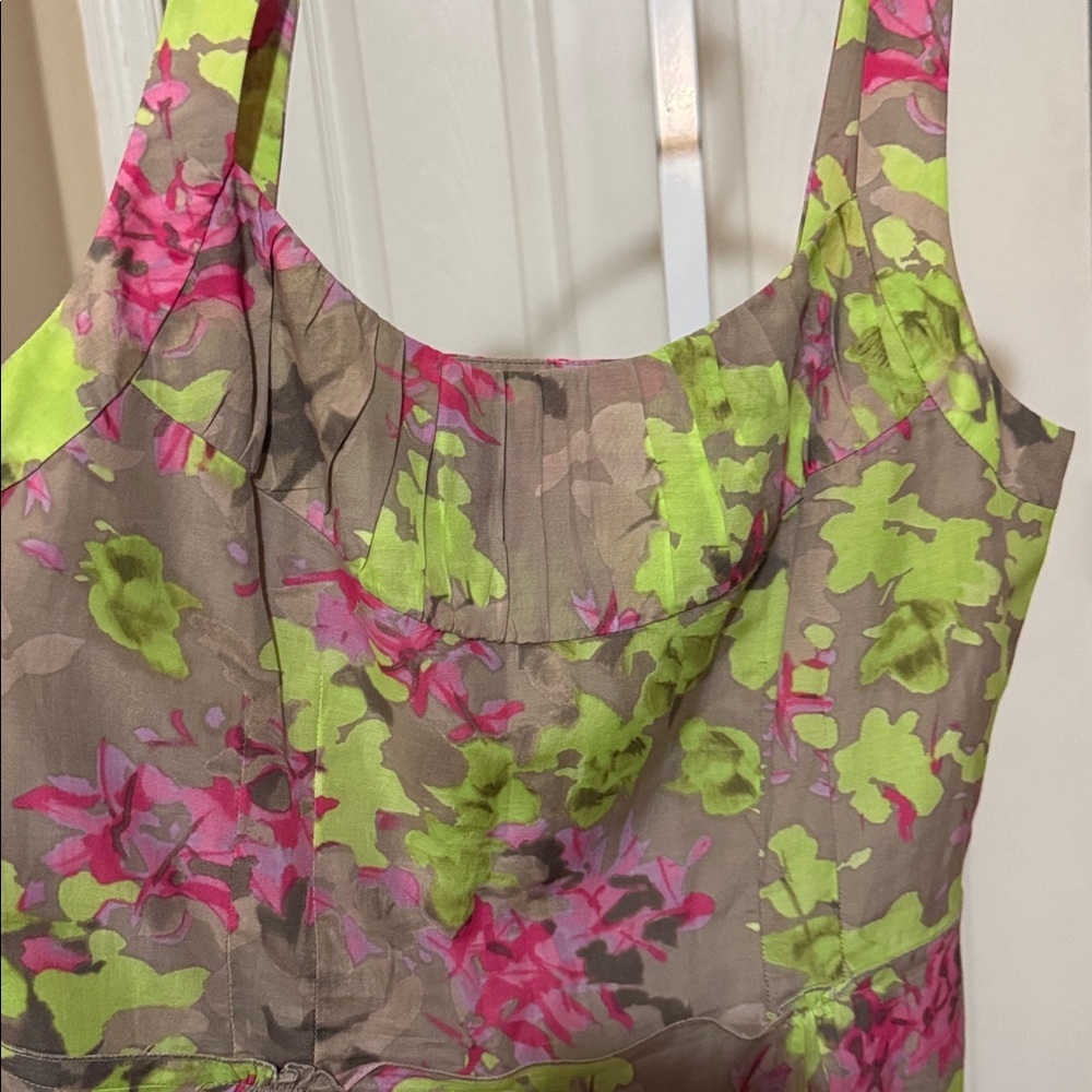 Banana Republic Floral Midi Dress - Pink and Green - Picture 3 of 5